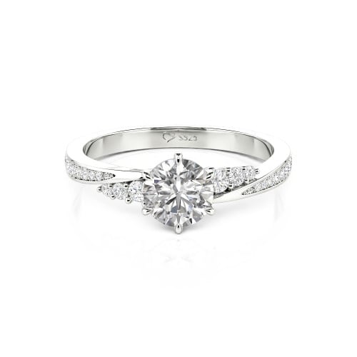Jeulia 10K/14K/18K Gold Platinum Simple Twisted Promise Ring