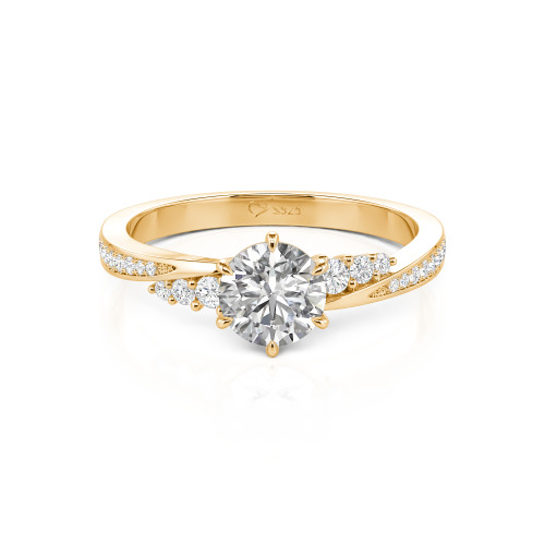 Jeulia 10K/14K/18K Gold Platinum Simple Twisted Promise Ring