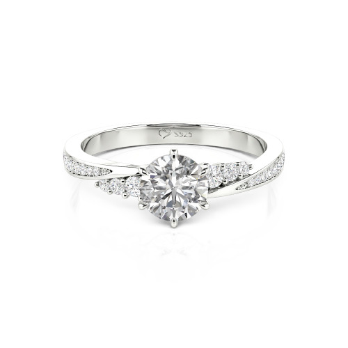 Jeulia 10K/14K/18K Gold Platinum Simple Twisted Promise Ring