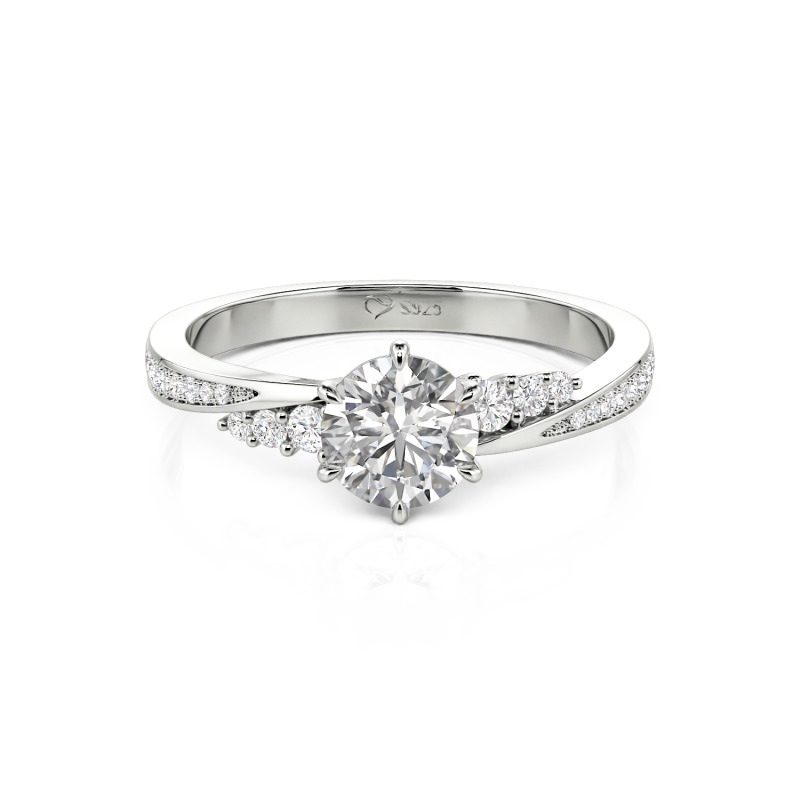 Jeulia 10K/14K/18K Gold Platinum Simple Twisted Promise Ring