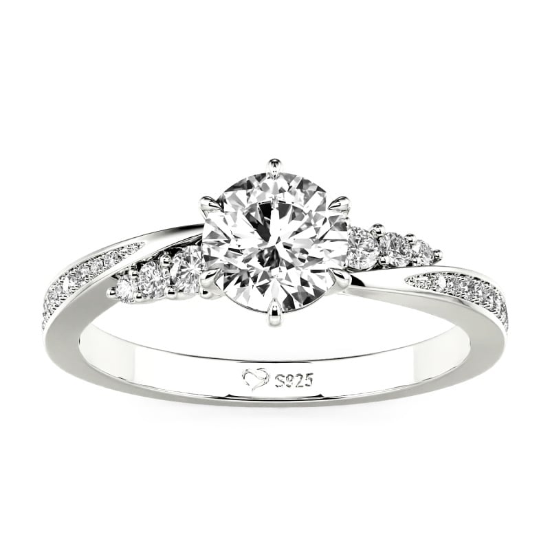 Jeulia 10K/14K/18K Gold Platinum Simple Twisted Promise Ring