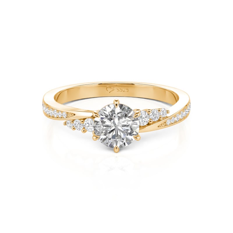 Jeulia 10K/14K/18K Gold Platinum Simple Twisted Promise Ring