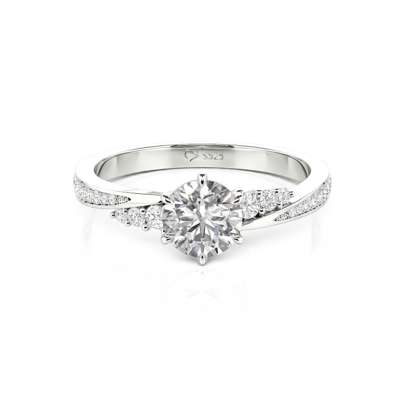 Jeulia 10K/14K/18K Gold Platinum Simple Twisted Promise Ring