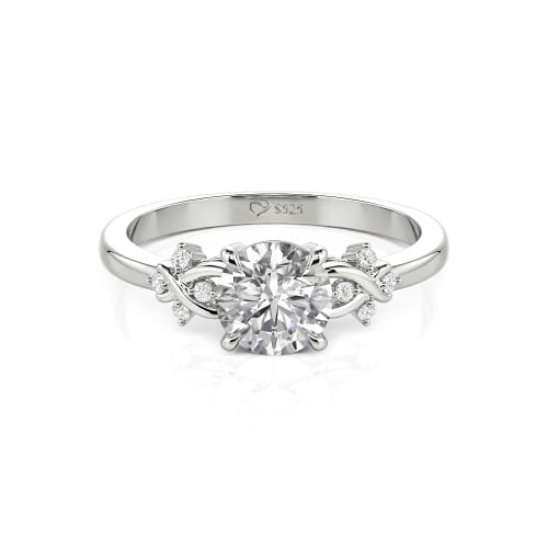 Jeulia Double Infinity Custom Promise Ring Round Cut