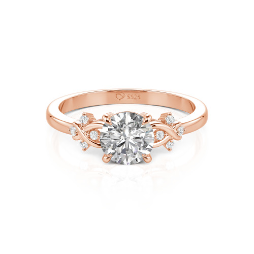 Jeulia Double Infinity Custom Promise Ring Round Cut