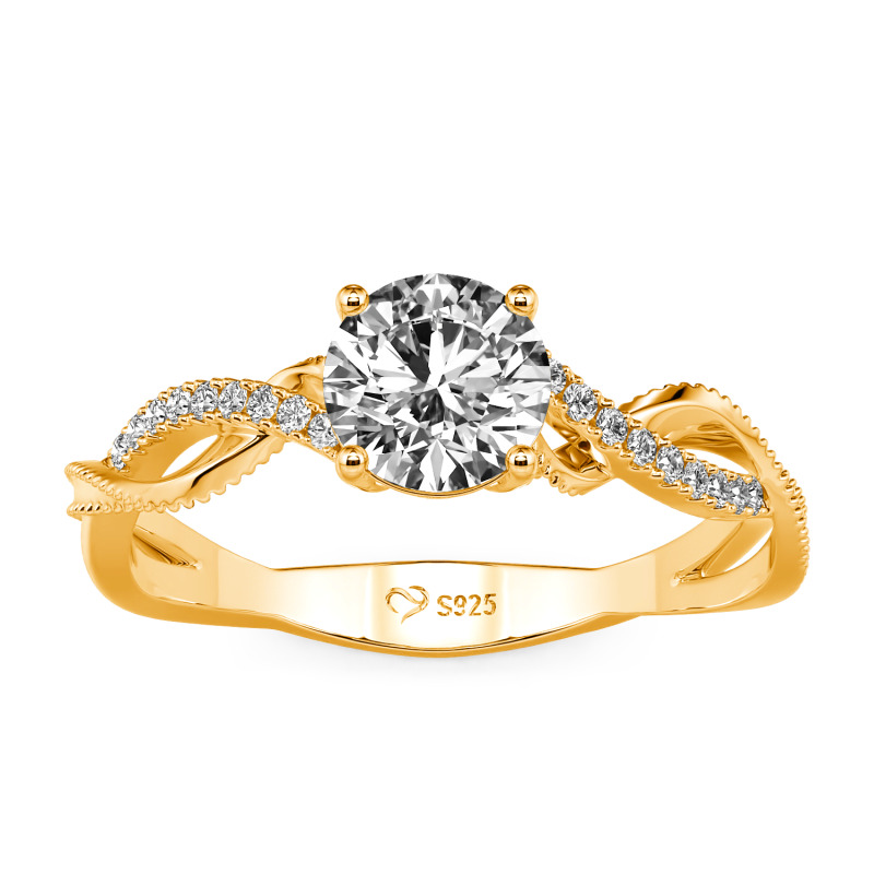 Jeulia Klassischer Personalisierter Perlenkante Twist Ring