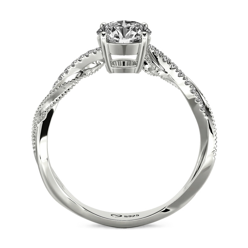 Jeulia Classic Custom Beaded Edge Twist Ring