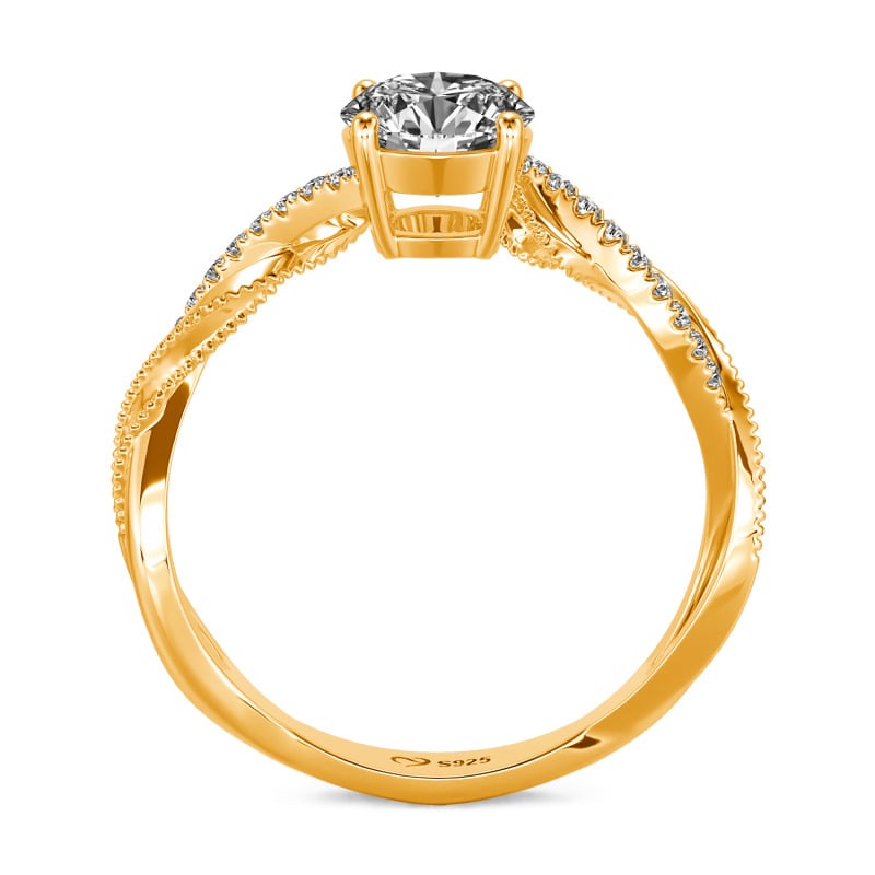 Jeulia Klassischer Personalisierter Perlenkante Twist Ring