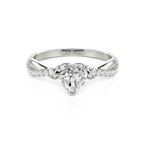 Jeulia Amore Two Tone Custom Heart Promise Ring