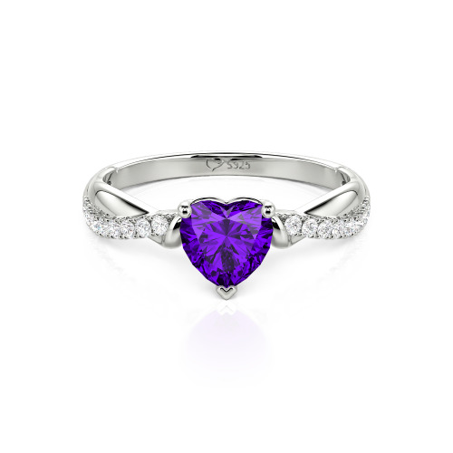 Jeulia Amore Two Tone Custom Heart Promise Ring