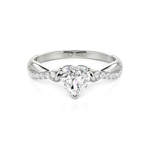 Jeulia Amore Two Tone Custom Heart Promise Ring