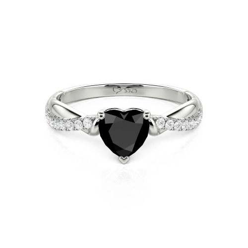 Jeulia Amore Two Tone Custom Heart Promise Ring
