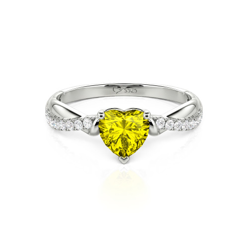 Jeulia Amore Two Tone Custom Heart Promise Ring