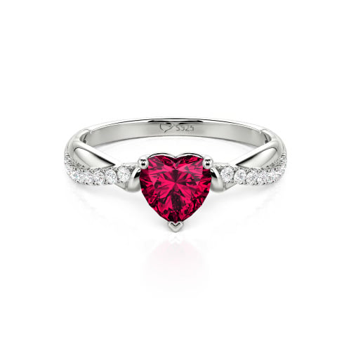 Jeulia Amore Two Tone Custom Heart Promise Ring