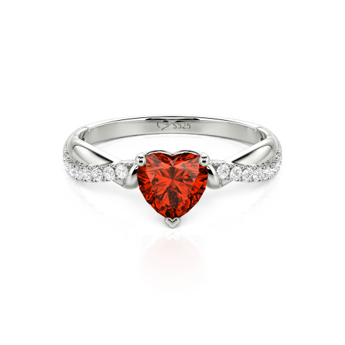 Jeulia Amore Two Tone Custom Heart Promise Ring