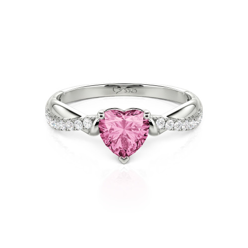 Jeulia Amore Two Tone Custom Heart Promise Ring