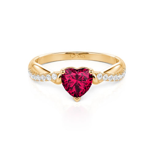 Jeulia Amore Two Tone Custom Heart Promise Ring