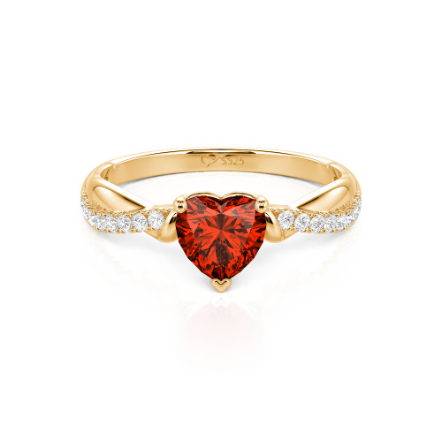 Jeulia Amore Two Tone Custom Heart Promise Ring