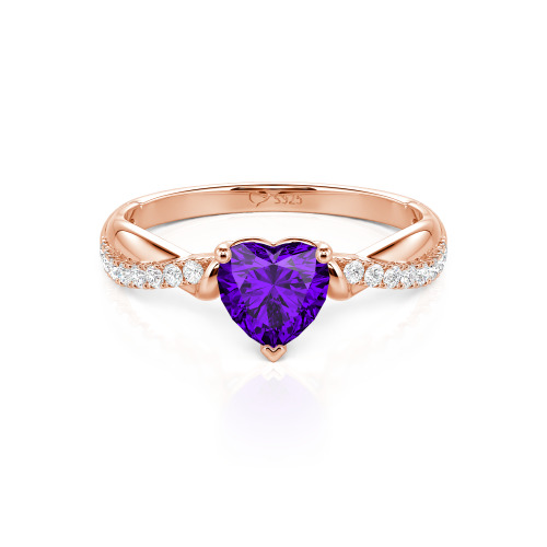 Jeulia Amore Two Tone Custom Heart Promise Ring