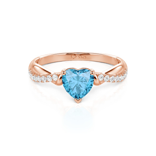 Jeulia Amore Two Tone Custom Heart Promise Ring