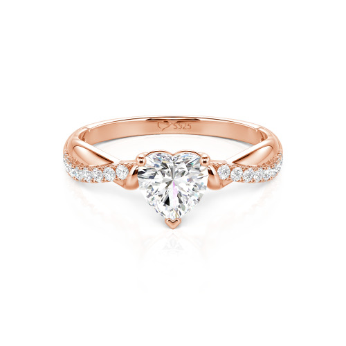 Jeulia Amore Two Tone Custom Heart Promise Ring