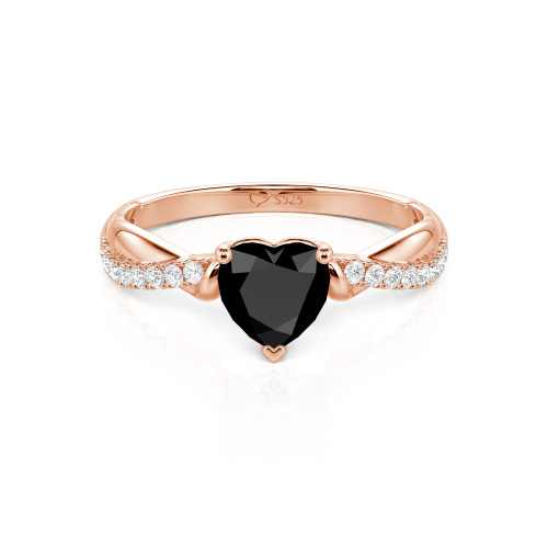 Jeulia Amore Two Tone Custom Heart Promise Ring