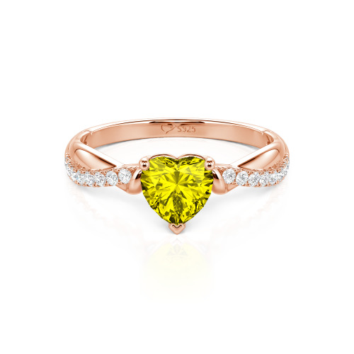 Jeulia Amore Two Tone Custom Heart Promise Ring