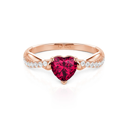 Jeulia Amore Two Tone Custom Heart Promise Ring