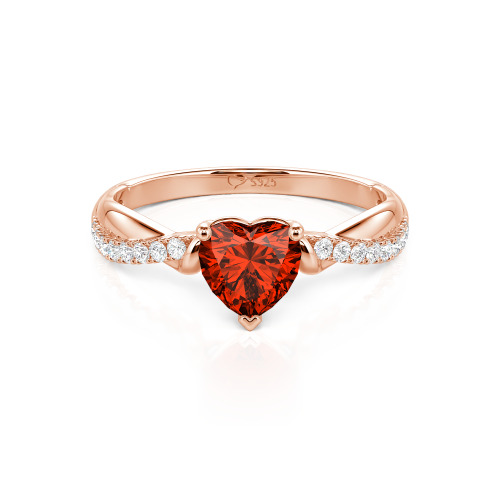 Jeulia Amore Two Tone Custom Heart Promise Ring
