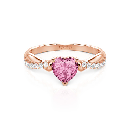 Jeulia Amore Two Tone Custom Heart Promise Ring