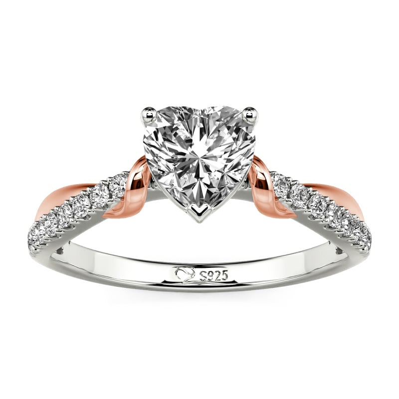 Jeulia Amore Two Tone Custom Heart Promise Ring
