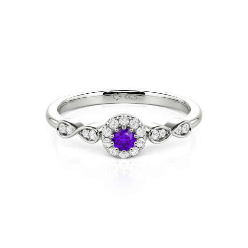 Jeulia Simple Custom Round Wedding Ring with Pave Setting