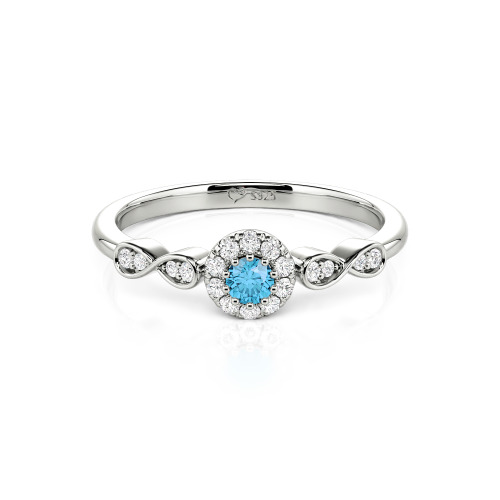 Jeulia Simple Custom Round Wedding Ring with Pave Setting