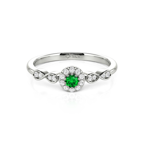 Jeulia Simple Custom Round Wedding Ring with Pave Setting