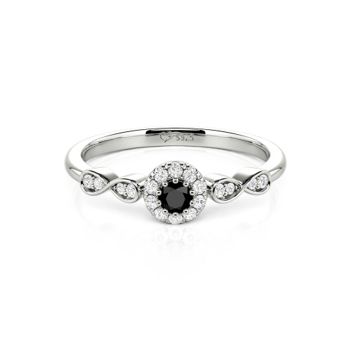 Jeulia Simple Custom Round Wedding Ring with Pave Setting