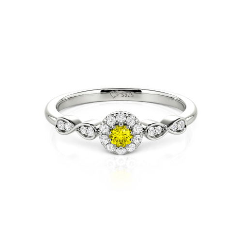 Jeulia Simple Custom Round Wedding Ring with Pave Setting