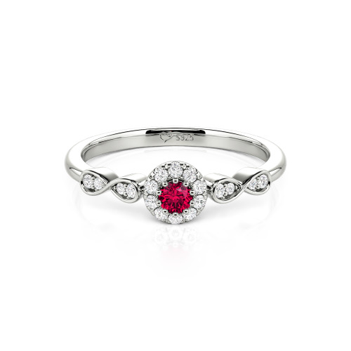 Jeulia Simple Custom Round Wedding Ring with Pave Setting