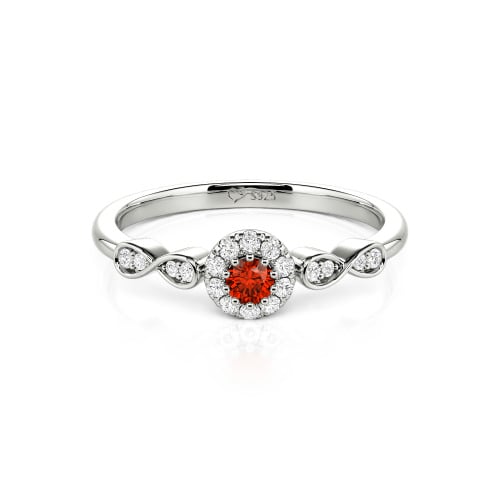 Jeulia Simple Custom Round Wedding Ring with Pave Setting