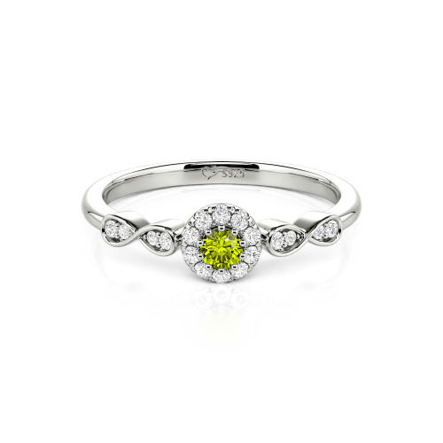 Jeulia Simple Custom Round Wedding Ring with Pave Setting