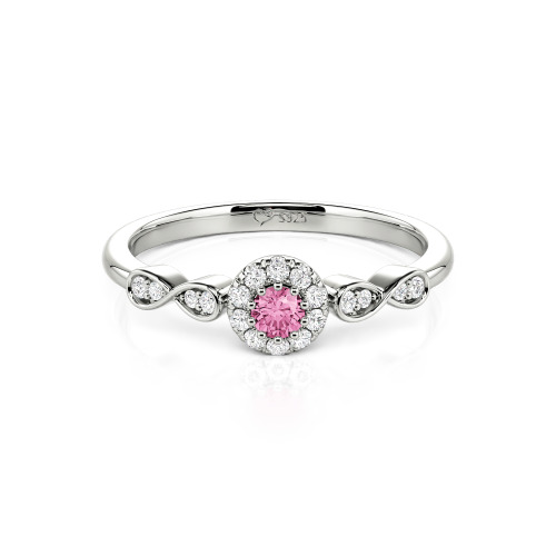 Jeulia Simple Custom Round Wedding Ring with Pave Setting