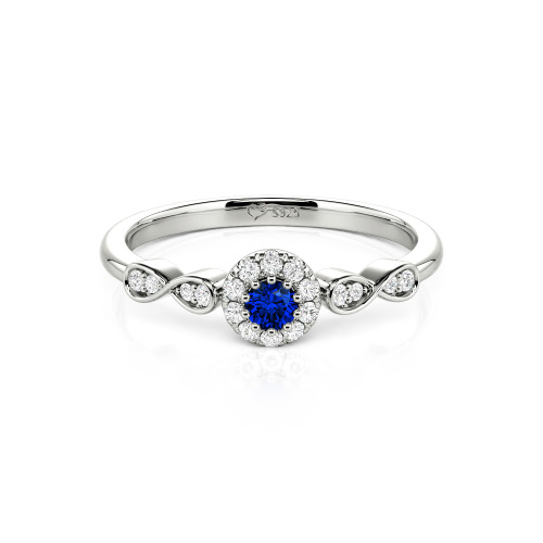 Jeulia Simple Custom Round Wedding Ring with Pave Setting