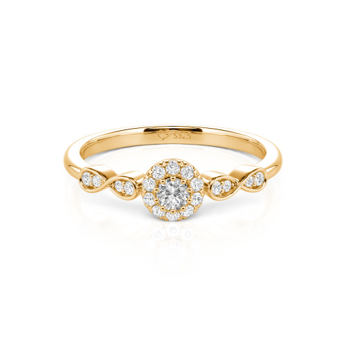 Jeulia Simple Custom Round Wedding Ring with Pave Setting