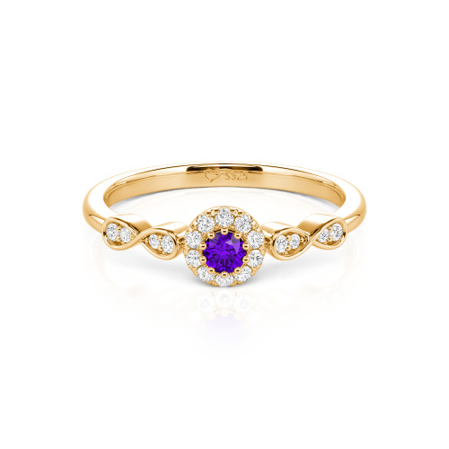 Jeulia Simple Custom Round Wedding Ring with Pave Setting