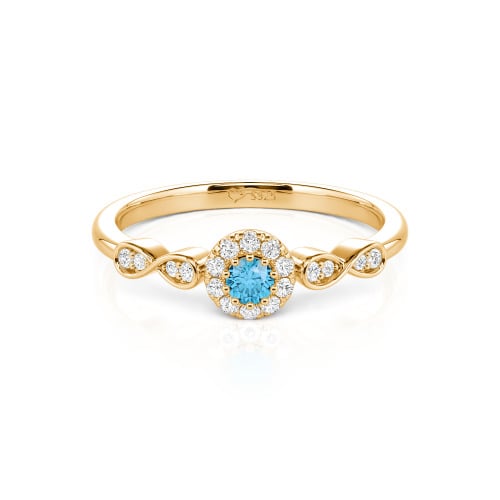 Jeulia Simple Custom Round Wedding Ring with Pave Setting