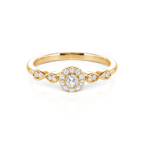 Jeulia Simple Custom Round Wedding Ring with Pave Setting