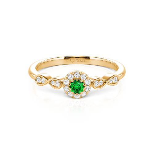 Jeulia Simple Custom Round Wedding Ring with Pave Setting