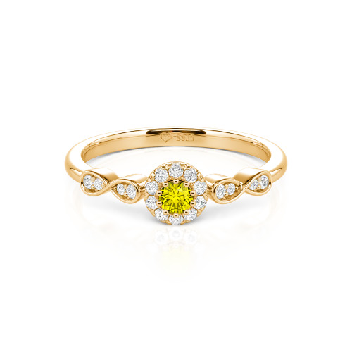 Jeulia Simple Custom Round Wedding Ring with Pave Setting