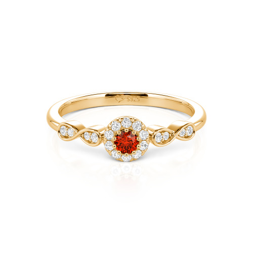 Jeulia Simple Custom Round Wedding Ring with Pave Setting