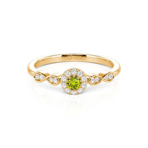 Jeulia Simple Custom Round Wedding Ring with Pave Setting