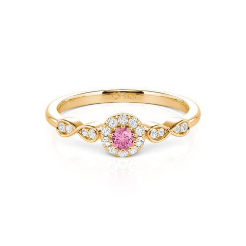 Jeulia Simple Custom Round Wedding Ring with Pave Setting